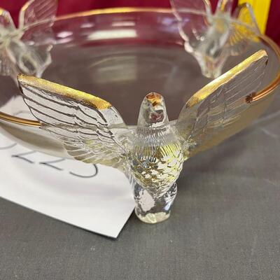 Vintage collectible 50â€™s tri footed cleardish