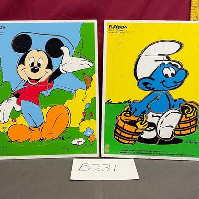 Set of 2 Playskool wood puzzles