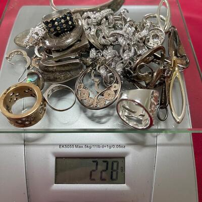 Sterling mixed lot of Jewelry 228 grams
