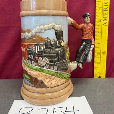 ATSF train stein