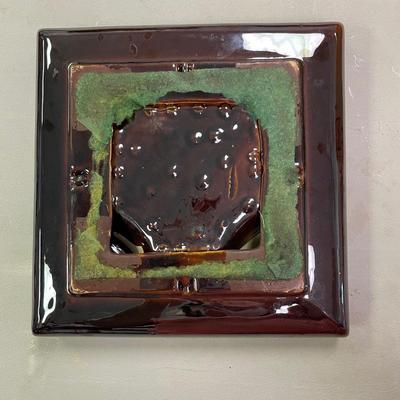 Square brown drip ash tray 10â€x10â€