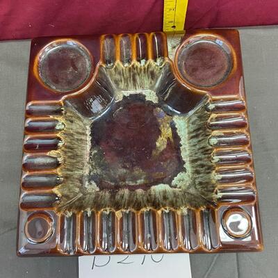 Square brown drip ash tray 10â€x10â€