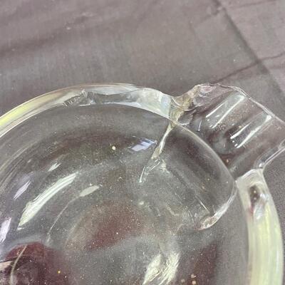 2-clear glass ashtrays