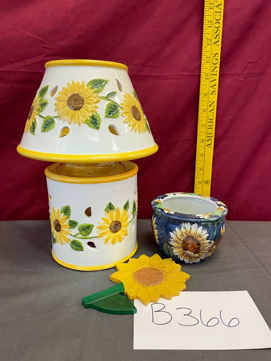 Sunflower assortment with yankee honeysuckle candle