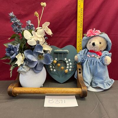 Towel rack and blue assortment