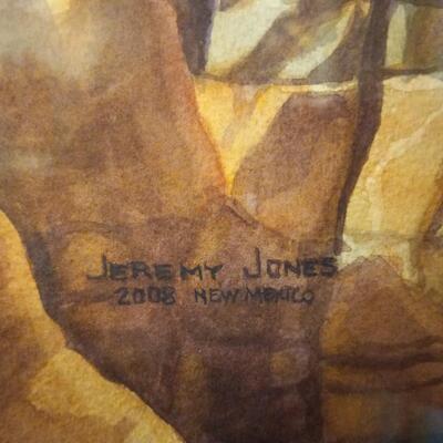 Jeremy Jones signed Watercolor, 2008 Chimney Rock, New Mexico