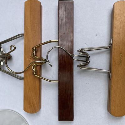 Vintage wood and brass hangers