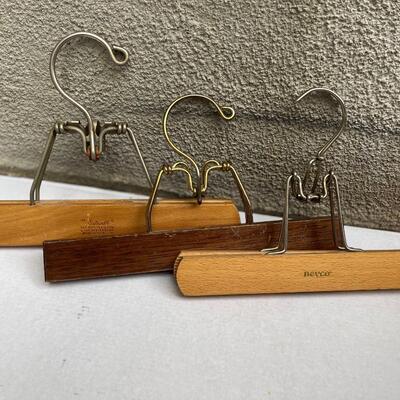 Vintage wood and brass hangers