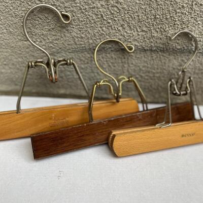 Vintage wood and brass hangers