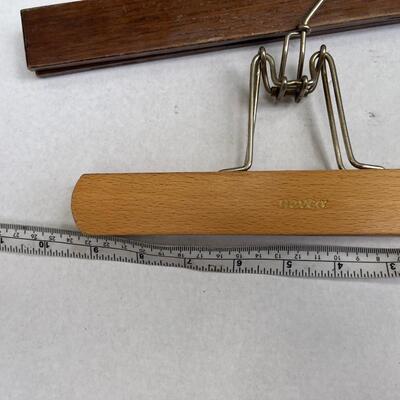 Vintage wood and brass hangers