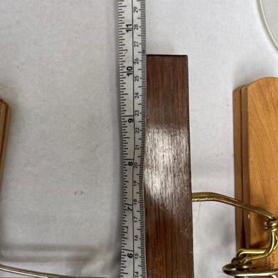 Vintage wood and brass hangers