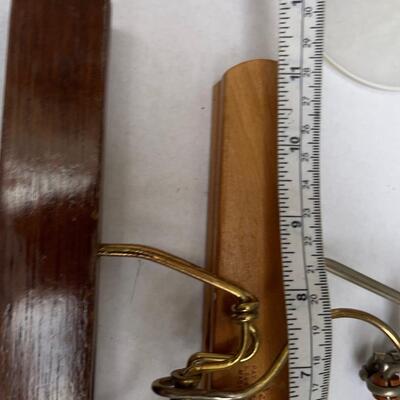 Vintage wood and brass hangers