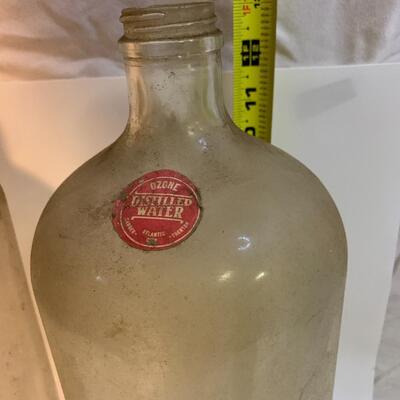 Two Vintage 1 Gallon Glass Jugs New Jersey - 13â€ high x 6â€ wide approx each