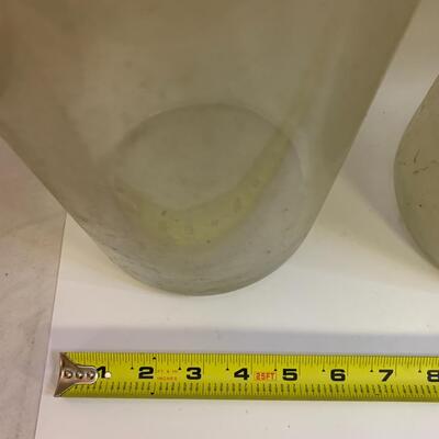 Two Vintage 1 Gallon Glass Jugs New Jersey - 13â€ high x 6â€ wide approx each