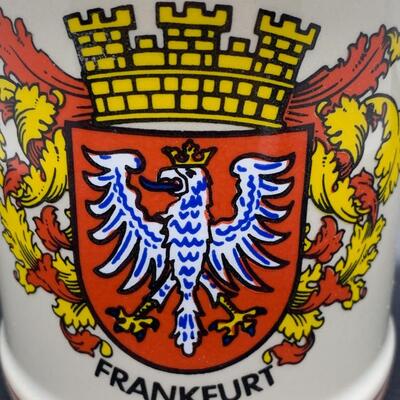 Vintage Frankfurt Germany Collectible Stein - 5â€ high x 6â€ wide approx