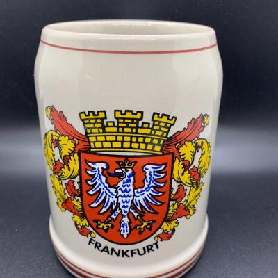 Vintage Frankfurt Germany Collectible Stein - 5â€ high x 6â€ wide approx