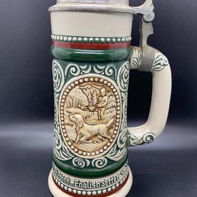 Vintage Avon Beer Stein 1978 Hunting and Fishing "Rainbow Trout & English Setter" Made In Brazil - 9.5â€ high x 5.5â€...