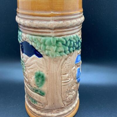 Vintage Ceramic Beer Stein Dancing to Folk music - 7.5â€ tall x 5â€ wide approx