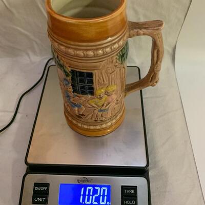 Vintage Ceramic Beer Stein Dancing to Folk music - 7.5â€ tall x 5â€ wide approx