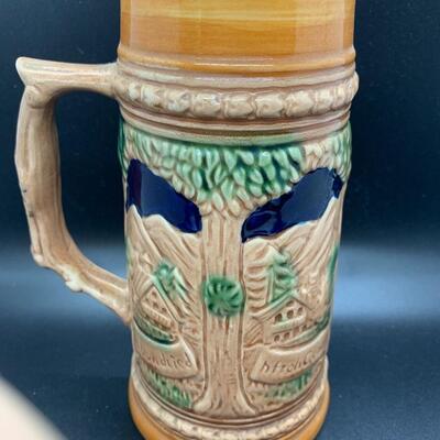 Vintage Ceramic Beer Stein Dancing to Folk music - 7.5â€ tall x 5â€ wide approx