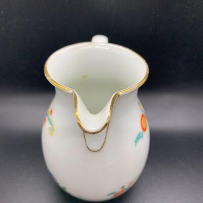 Vintage Ceramic Coffee Tea Pot and creamer - 10.5â€ tall x 7.5â€ wide pot & 5â€ tall x 4â€ wide creamer approx