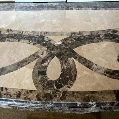 LOT 18  MASSIVE STONE & MARBLE CONSOLE TABLE