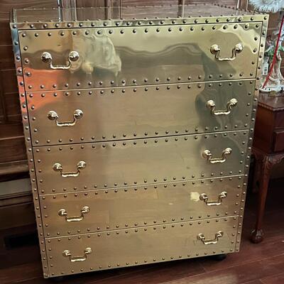 Brass 4-Drawer Chest of Drawers