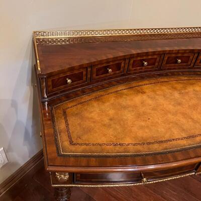 Maitland-Smith Leather Top Writing Desk Federal Style
