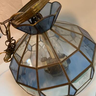 Vintage Tiffany Style Hanging Lamp - 11â€ diameter x 12â€ high approx