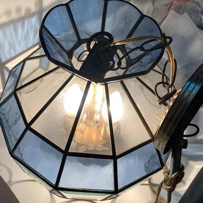 Vintage Tiffany Style Hanging Lamp - 11â€ diameter x 12â€ high approx