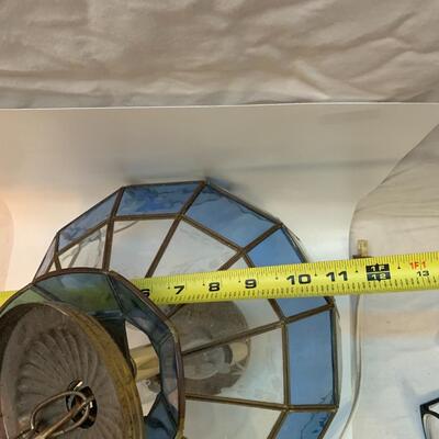 Vintage Tiffany Style Hanging Lamp - 11â€ diameter x 12â€ high approx