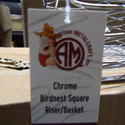 American Metal Craft Chrome Bird Nest Baskets- 1 Case (12 Pcs.) (#49-A)