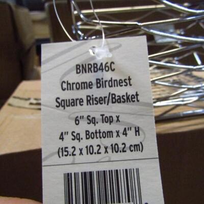 American Metal Craft Chrome Bird Nest Baskets- 1 Case (12 Pcs.) (#49-B)