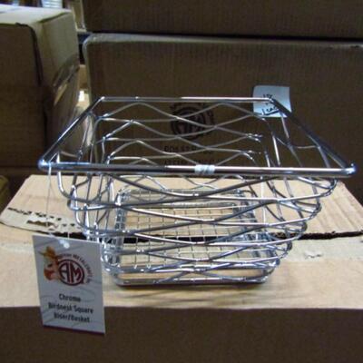 American Metal Craft Chrome Bird Nest Baskets- 1 Case (12 Pcs.) (#49-C)