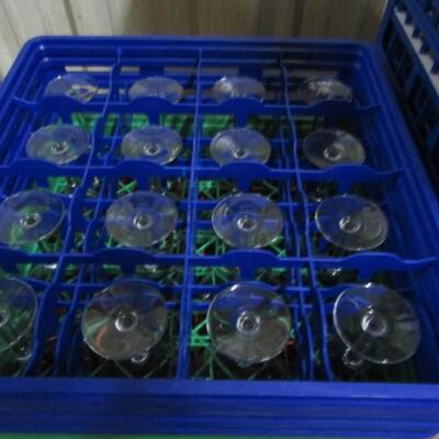 Assorted Stemmed Glassware with Washing Racks- 10 Racks (#83)