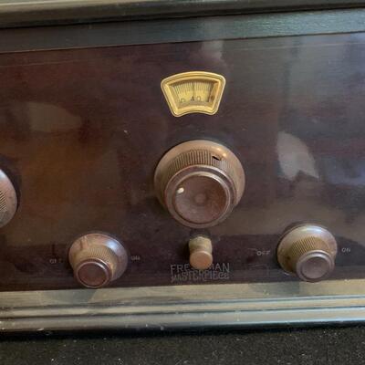 Antique Freshman Masterpiece Tube Radio - 30” wide x 10”high x 10.5” deep approx