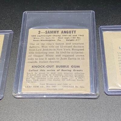 3 Vintage Bubble Gum Boxing Cards 1948 & 1956