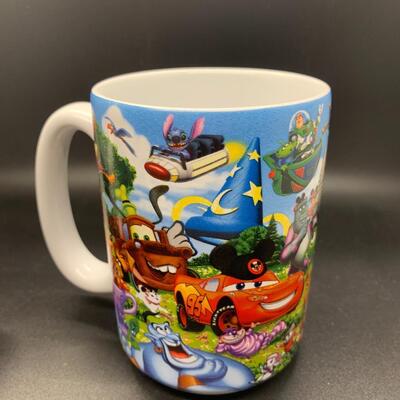 2 Disney Mugs & 1 Plate - Beauty and the Beast & Walt Disney World Official “Grandma” Mug & DISNEY CASTLE 6” Decorative Plate DISNEYLAND...