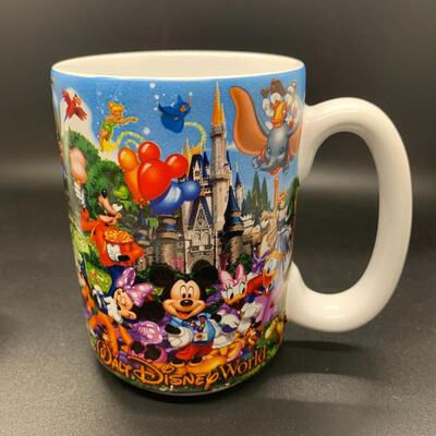 2 Disney Mugs & 1 Plate - Beauty and the Beast & Walt Disney World Official â€œGrandmaâ€ Mug & DISNEY CASTLE 6â€ Decorative Plate...