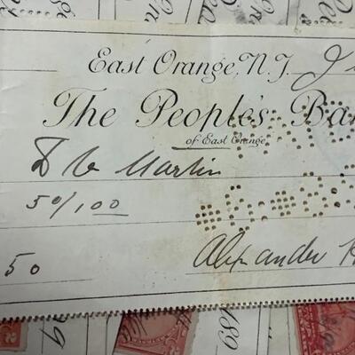 6 Old Bank Checks paid in 1899