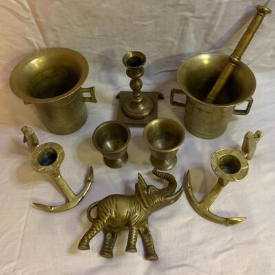 9 Vintage Brass Items