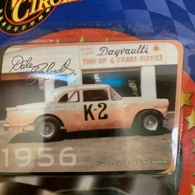 Winner's Circle Dale Earnhardt NASCAR K-2 1956 Ford Victoria 3â€ long approx  & Dale Earnhardt Sr #3 Shot Glass & Playing Cards Gift Set