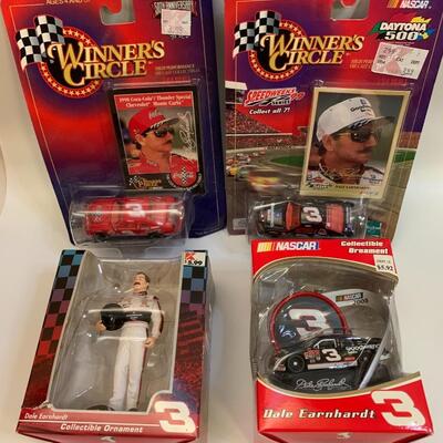 4 NASCAR Dale Earnhardt - 2 winnerâ€™s circle & 2 ornaments