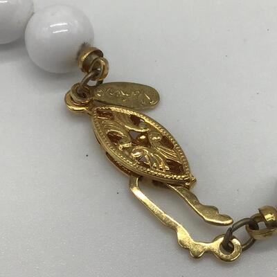 Vintage Napier Beaded White Necklace