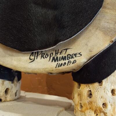 â€œC.J. Prophet, Mimbres 1100ADâ€ Drum, Cactus and Animal Hide Lamp