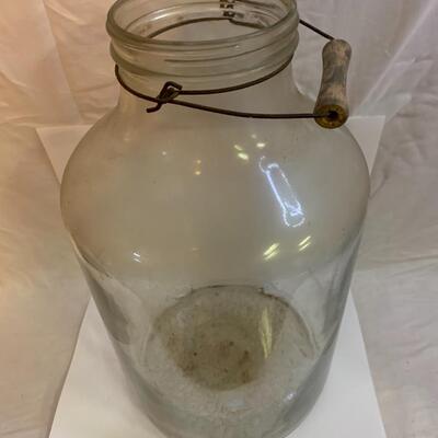 Vintage Large Glass Jar or Barrel - 19â€ tall x 10â€ wide approx