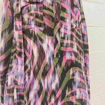 LIZ CLABORNE - COLORFUL WOMENâ€™S BLOUSE - SIZE L