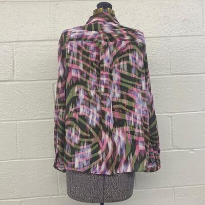 LIZ CLABORNE - COLORFUL WOMENâ€™S BLOUSE - SIZE L