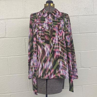 LIZ CLABORNE - COLORFUL WOMENâ€™S BLOUSE - SIZE L