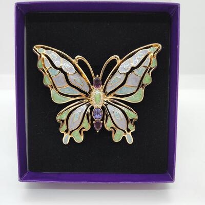 LOT 2RP: Vintage Bob Mackie Colorful Enamel Butterfly Pin/Brooch